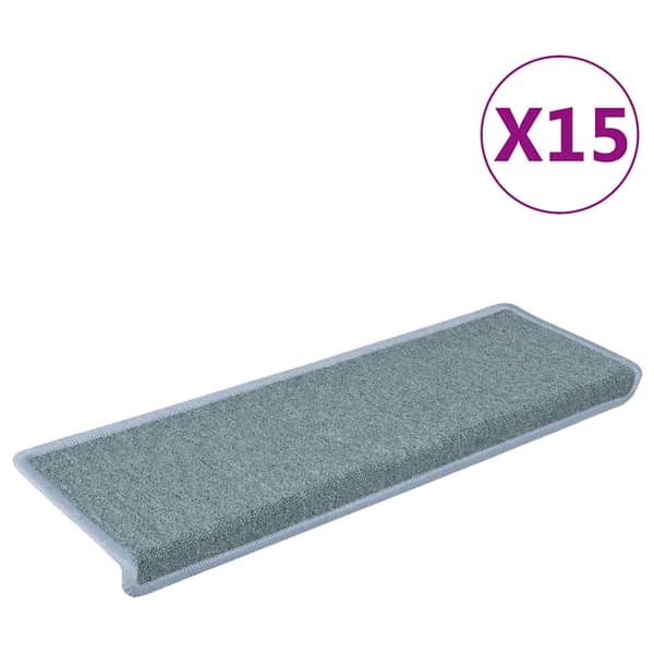 Trappmattor 15 st 65x21x4 cm havsblå rektangulär kant