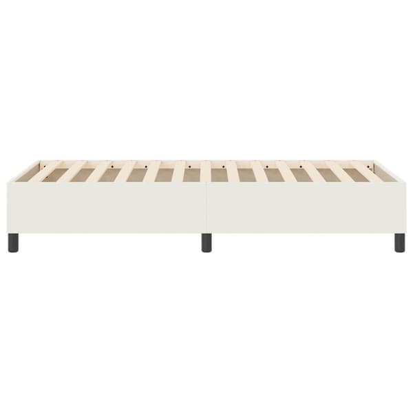 Plattform sängram Kräm 90 x 200 cm Kordread tyg