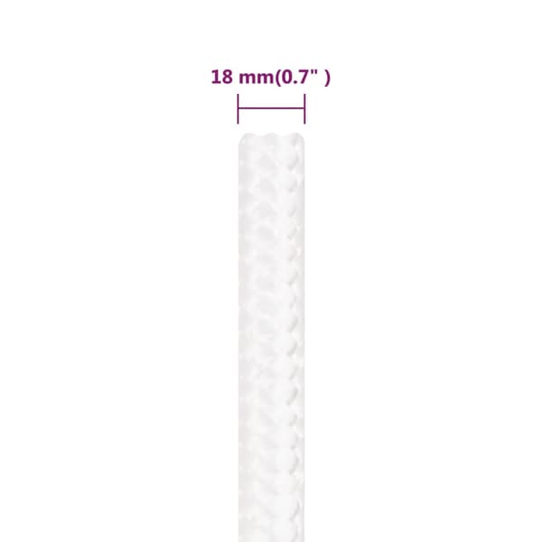 Båtlina helvit 18 mm 25 m polypropylen