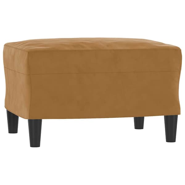 Fåtölj med fotpall Brun 60 cm sammet