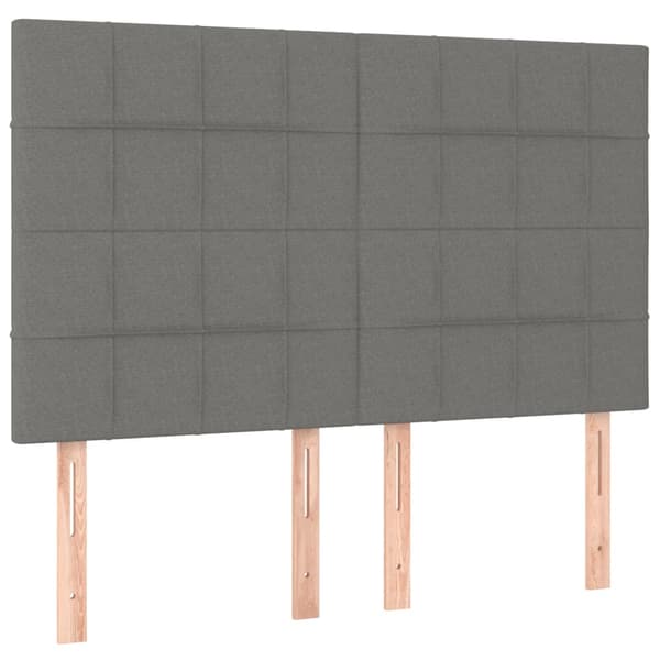 Ramsäng med madrass mörkgrå 140x200 cm tyg
