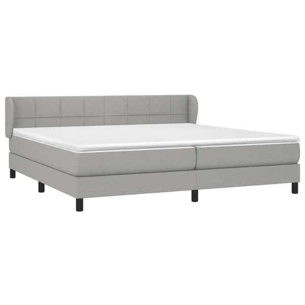 Ramsäng med madrass ljusgrå 200x200 cm tyg