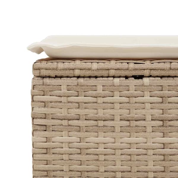 Trädgårdssoffset med dynor 2 delar beige konstrotting akaciaträ