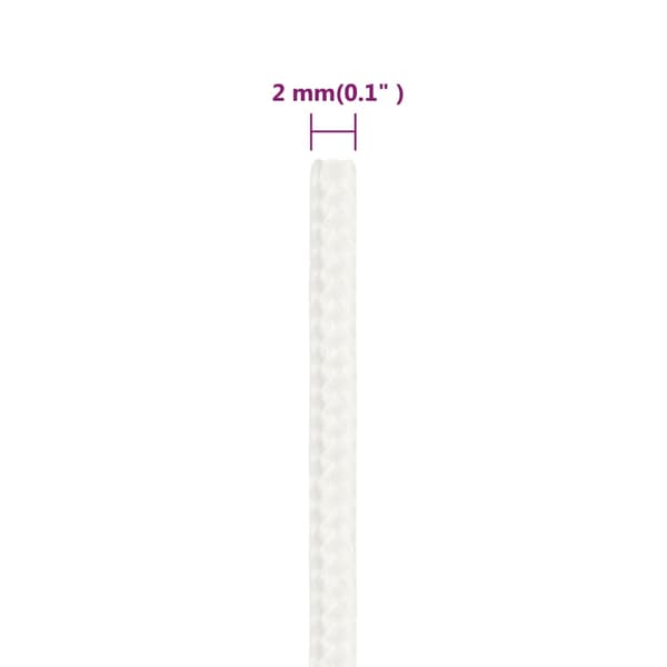 Båtlina helvit 2 mm 100 m polypropylen