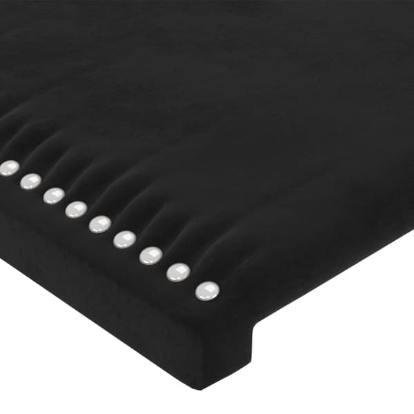 Sänggavel svart 80x5x118/128 cm sammet