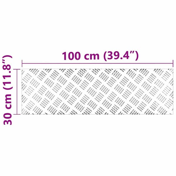 Trappsteg Rektangulär 2 pcs Silver 100 x 30 cm Aluminium