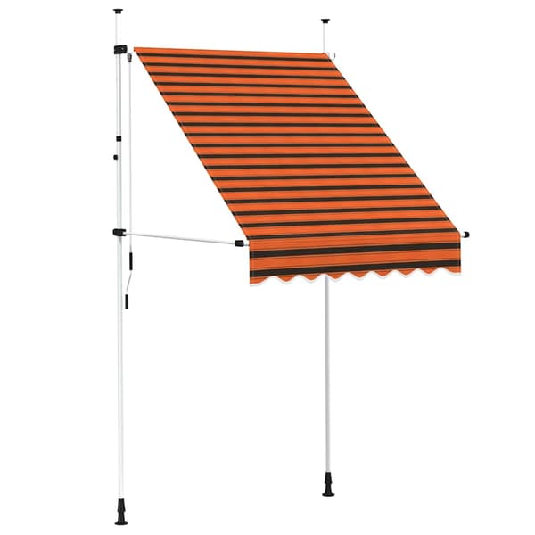 Markis manuellt infällbar 150 cm orange och brun