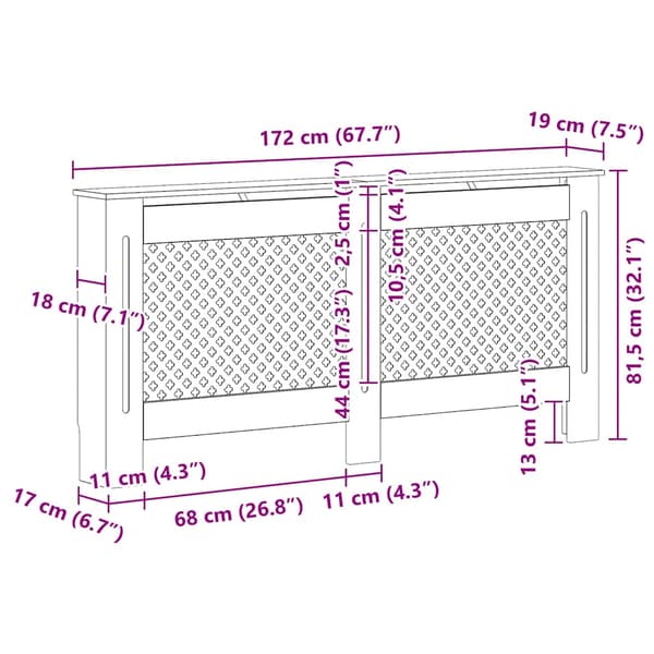Elementskydd 2 st vit 172x19x81,5 cm MDF