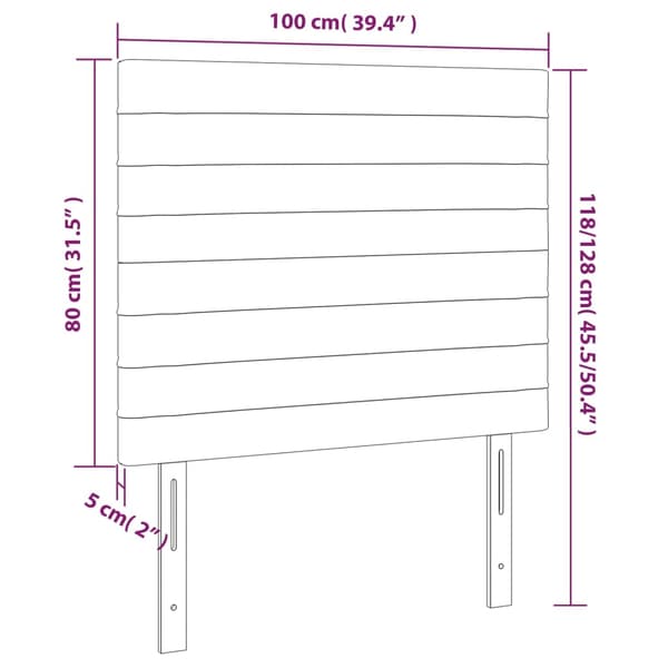 Sänggavel mörkgrå 100x5x118/128 cm sammet
