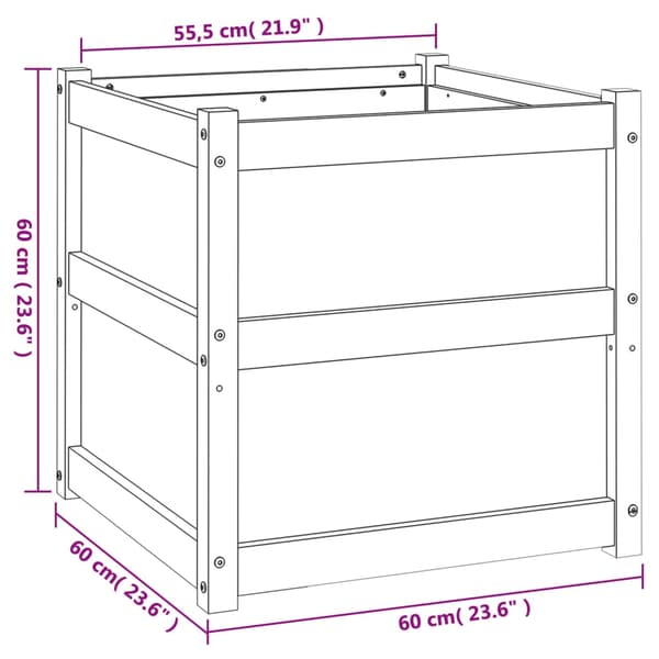 Odlingslåda 60x60x60 cm massiv douglasträ