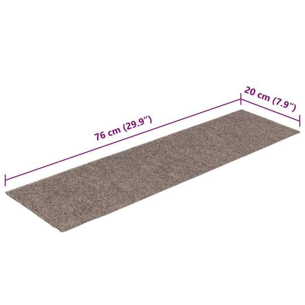 Trappmattor självhäftande 15 st 76x20 cm beige rektangulära