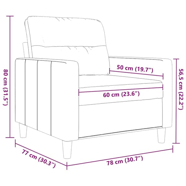 Fåtölj vinröd 60 cm tyg