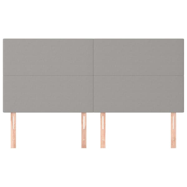 Sänggavel ljusgrå 200x5x118/128 cm tyg