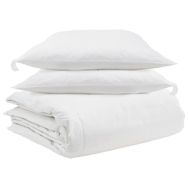 Täckeset med kudde 3 pcs Vit Dunfjäder
