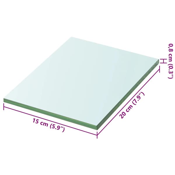 Hyllplan glas genomskinlig 20x15 cm