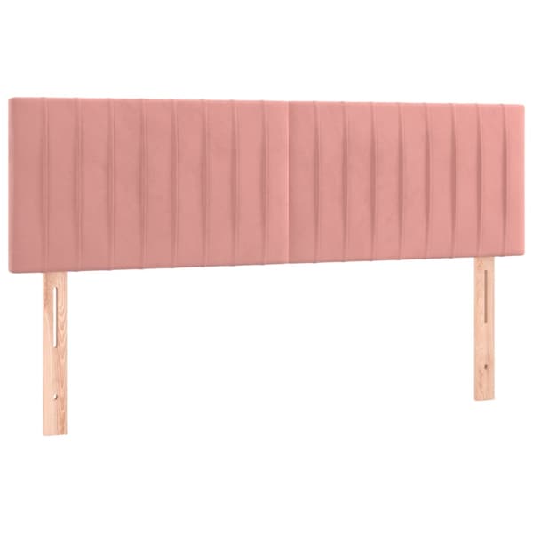 Ramsäng med madrass rosa 140x190 cm sammet