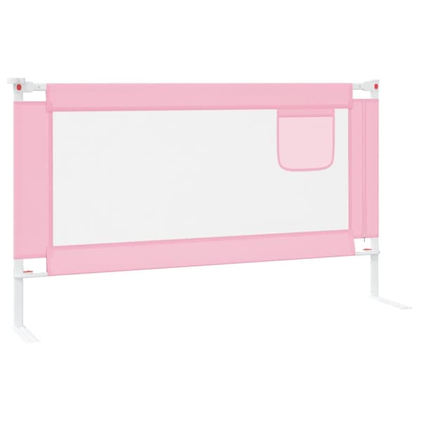 Sängskena för barn rosa 140x25 cm tyg