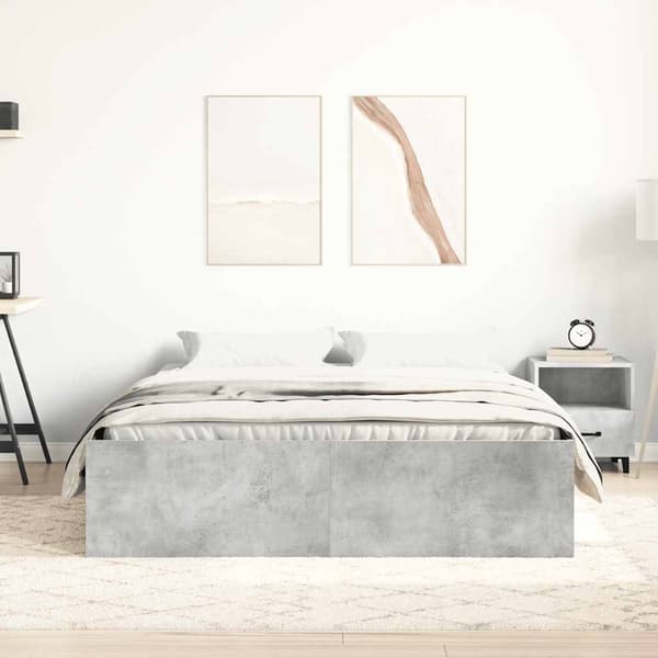 Sängram betonggrå 140x200 cm