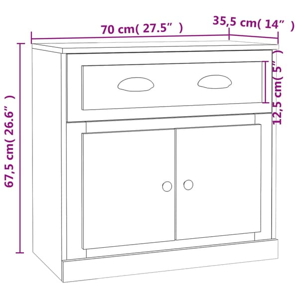 Skänk 2 delar Sonoma ek konstruerat trä