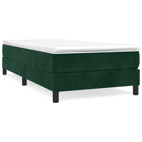 Boxspring-sängram mörkgrön 80x200 cm sammet