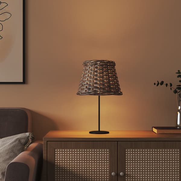 Lampskärm brun Ø15x12 cm korgmaterial