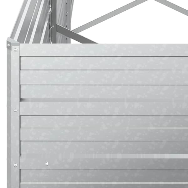 Odlingslåda upphöjd galvaniserat stål 320x40x77 cm silver