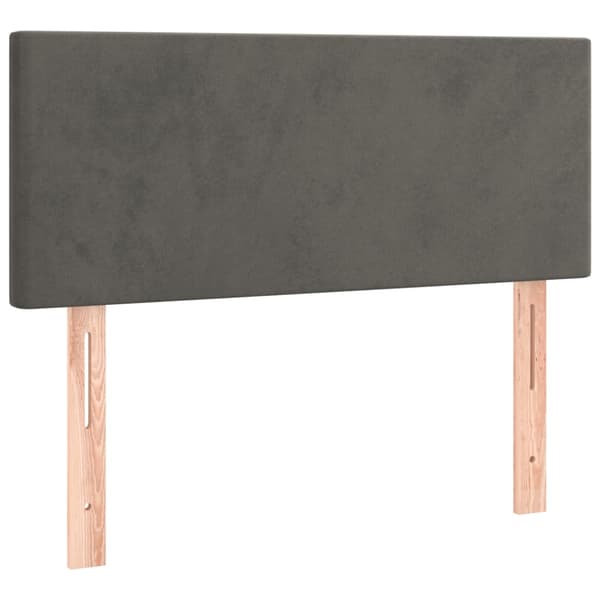 Ramsäng med madrass mörkgrå 80x200 cm sammet