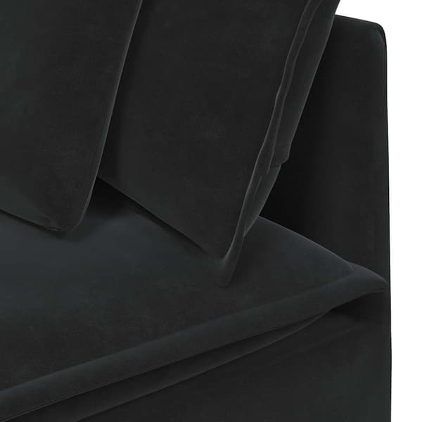 Modulsoffa med kuddar sammet svart