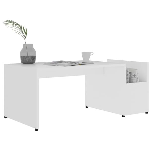 Soffbord vit 90x45x35 cm konstruerat trä