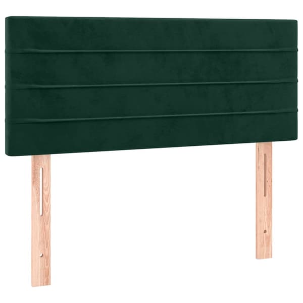 Ramsäng med madrass mörkgrön 100x200 cm sammet