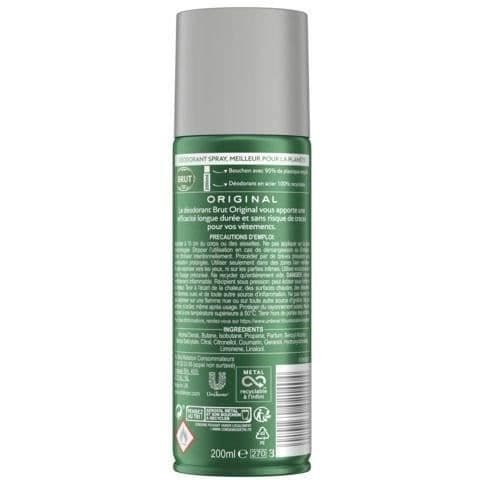 BRUT Deodorant För Män Spray Långvarig Effektivitet - 200 ml