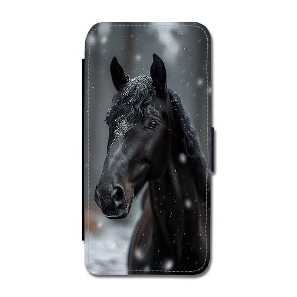 Til Samsung Galaxy A17, Sort Hest Flip-Cover