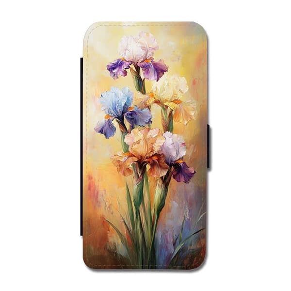 Til Samsung Galaxy A52 5G: Blomster Iris Maleri Flippetui