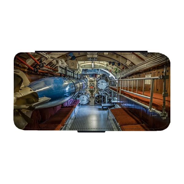 Til Samsung Galaxy S21 FE: Navy Torpedo Boat Flippetui