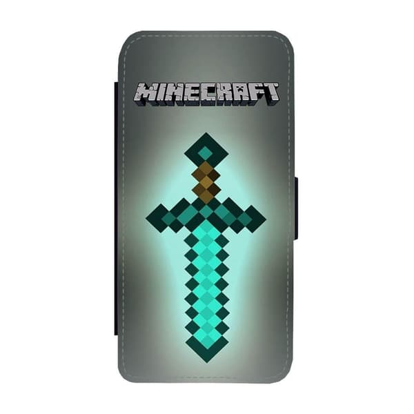 Til Apple iPhone 14 Pro: Minecraft Diamantsvärd Flippetui