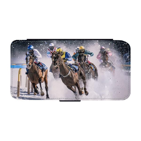 Til Apple iPhone 14 Pro: Horse Racing Flippetui