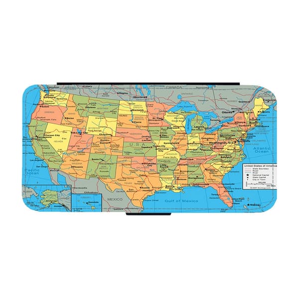 Til Apple iPhone 7/iPhone 8, Map of USA Flip-Cover