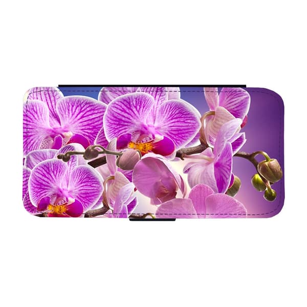 Til Samsung Galaxy S21: Flower Purple Orchids Flippetui