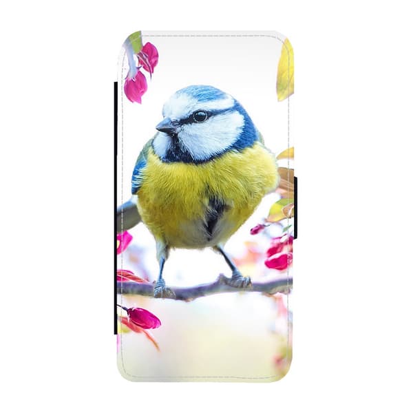 Til Samsung Galaxy S21: Bird Blue Tit Flippetui