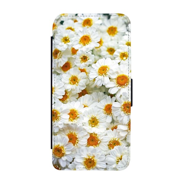 Til Samsung Galaxy S21: Flower White Gerberas Flippetui