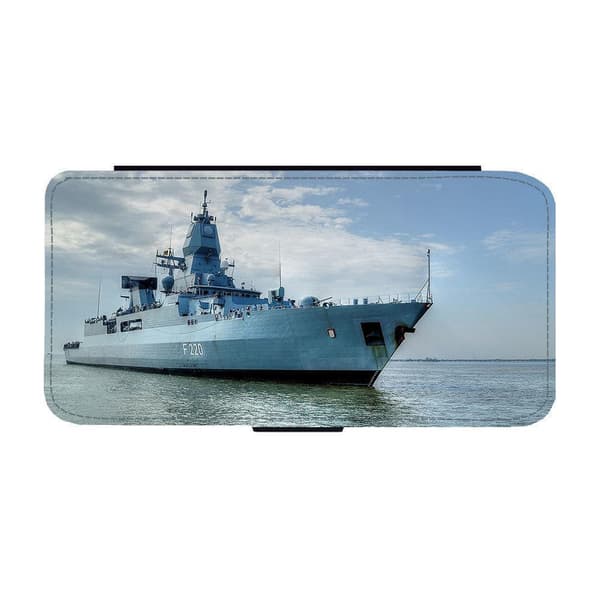 Til Apple iPhone 14 Pro: Navy Frigate Flippetui