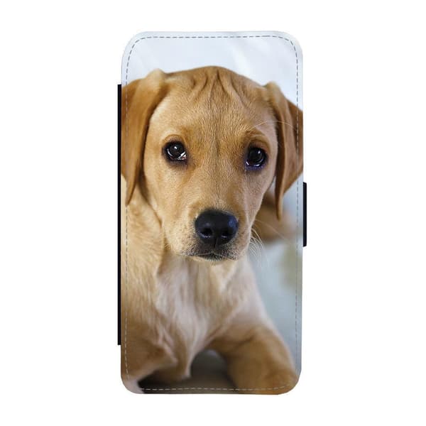 Til Apple iPhone 14 Pro: Labrador Puppy Flippetui