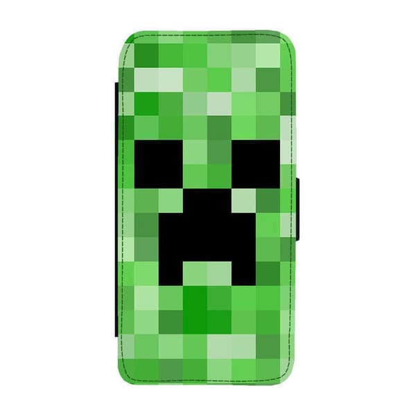 Til Samsung Galaxy S21 FE: Minecraft Creeper Flippetui