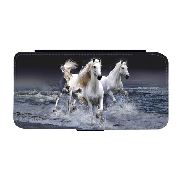 Til Samsung Galaxy S21 FE: White Horses Flippetui