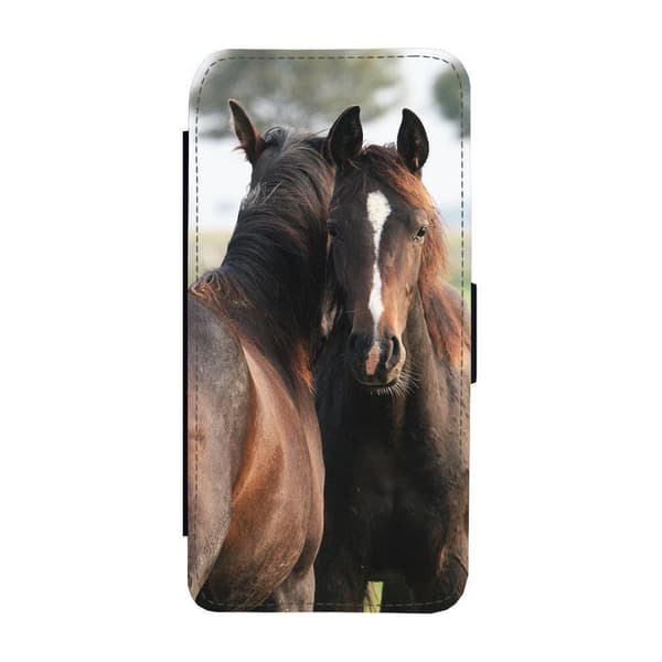 Til Samsung Galaxy A52 5G: Brown Horses Flippetui