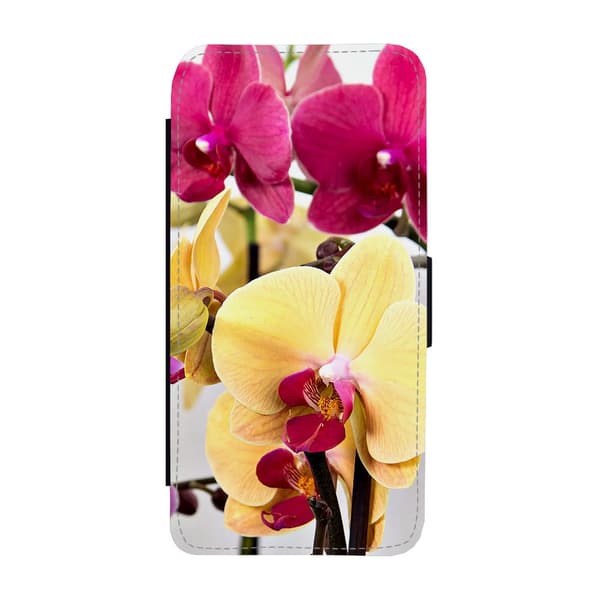 Til Samsung Galaxy S21: Flower Orchids Flippetui