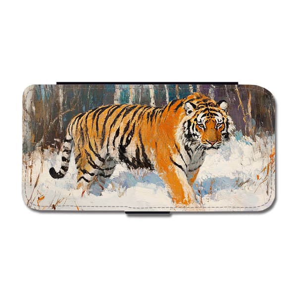 Til Apple iPhone 7/iPhone 8, Dyr Tiger Oliemaleri Flip-Cover
