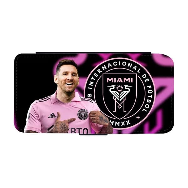 Til Samsung Galaxy S21 FE: Messi 2023 Inter Miami Flippetui