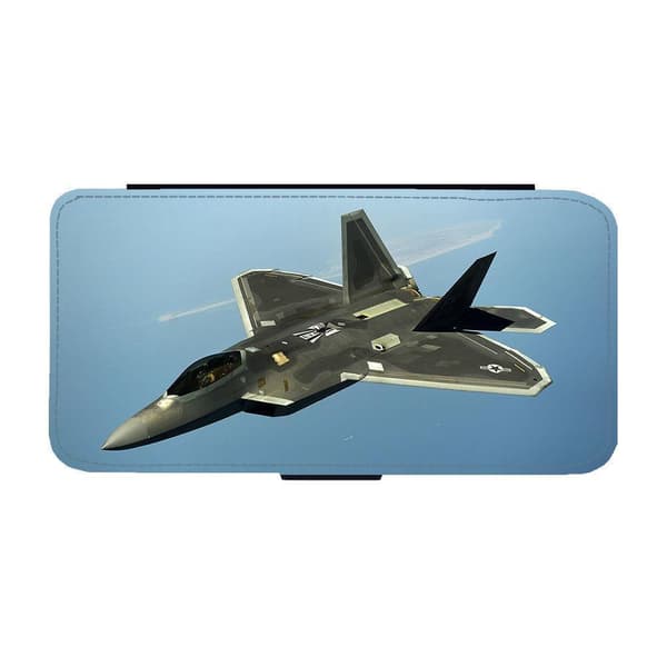 Til Apple iPhone 14 Pro: Lockheed Martin F-22 Raptor Fighter Flippetui