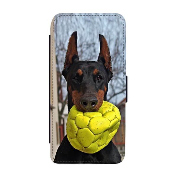 Til Apple iPhone 14 Pro: Doberman Pinscher Dog Flippetui